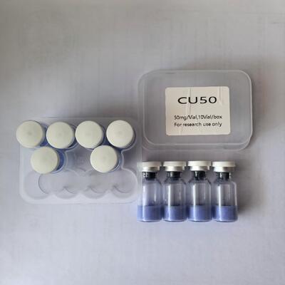 Polvere di peptide di rame GHK-Cu ad alta purezza per applicazioni cosmetiche Materia prima Tripeptide-1 di rame Ingrediente peptidico blu Qualità stabile