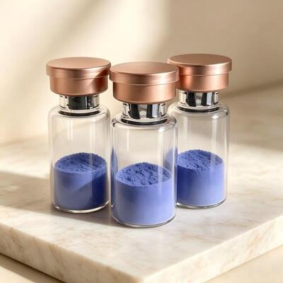 Purezza elevata GHK-Cu Peptide di rame in polvere per la cura della pelle Formula Tripeptide-1 di rame Materia prima cosmetica Complesso di peptidi blu Qualità affidabile