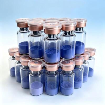 Purezza elevata GHK-Cu Peptide di rame in polvere per la cura della pelle cosmetica Tripeptide-1 di rame Ingrediente Peptide blu Materiale Qualità di ricerca stabile
