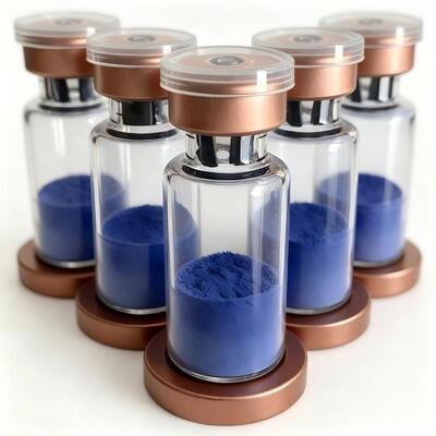 Polvere di peptide di rame GHK-Cu ad alta purezza per la ricerca sulla cura della pelle Tripeptide di rame-1 Ingrediente cosmetico Peptide blu Formula stabile Prestazioni